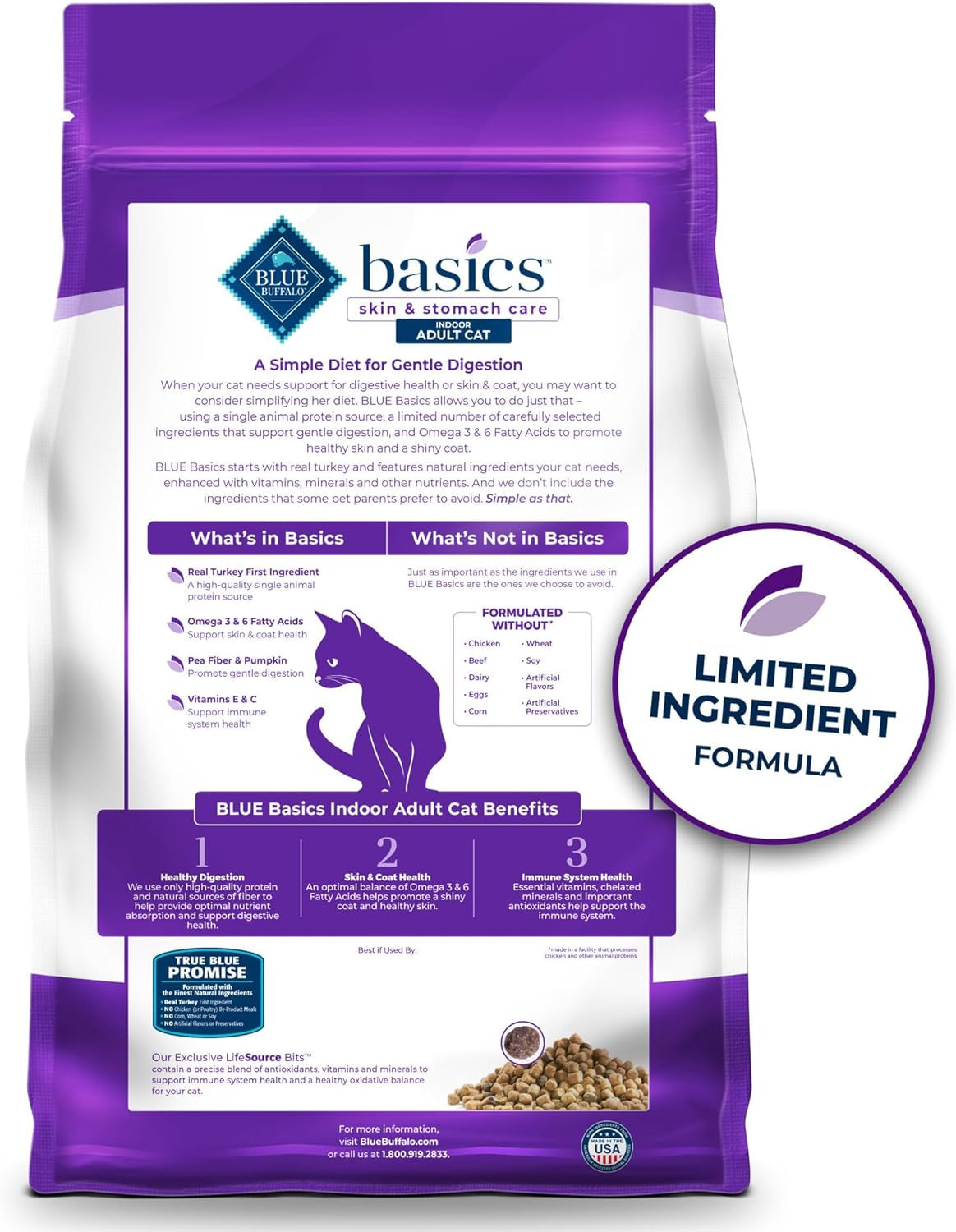 Grain-free turkey dry cat food, 11 lb bag