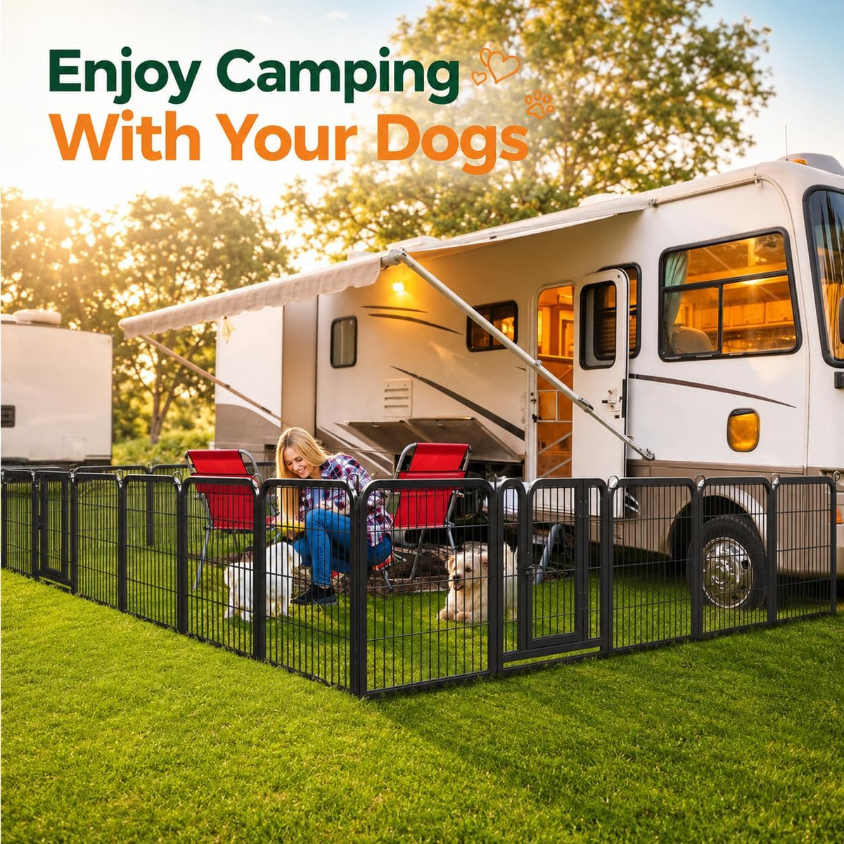 Foldable dog playpen, 16 panels