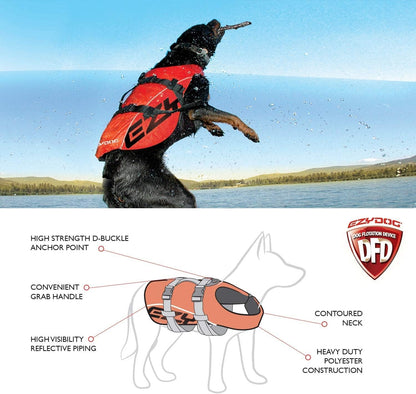Dog life jacket for swimming, medium yellow