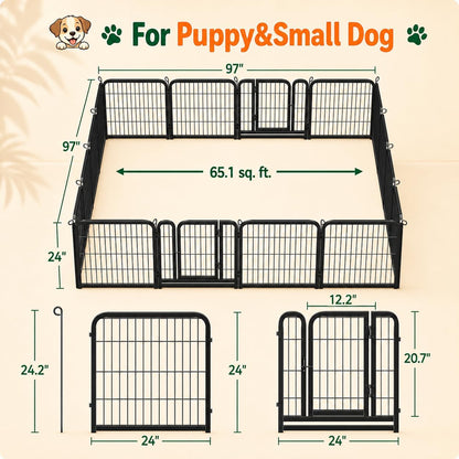 Foldable dog playpen, 16 panels