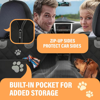 Hammock-style dog car seat cover, black