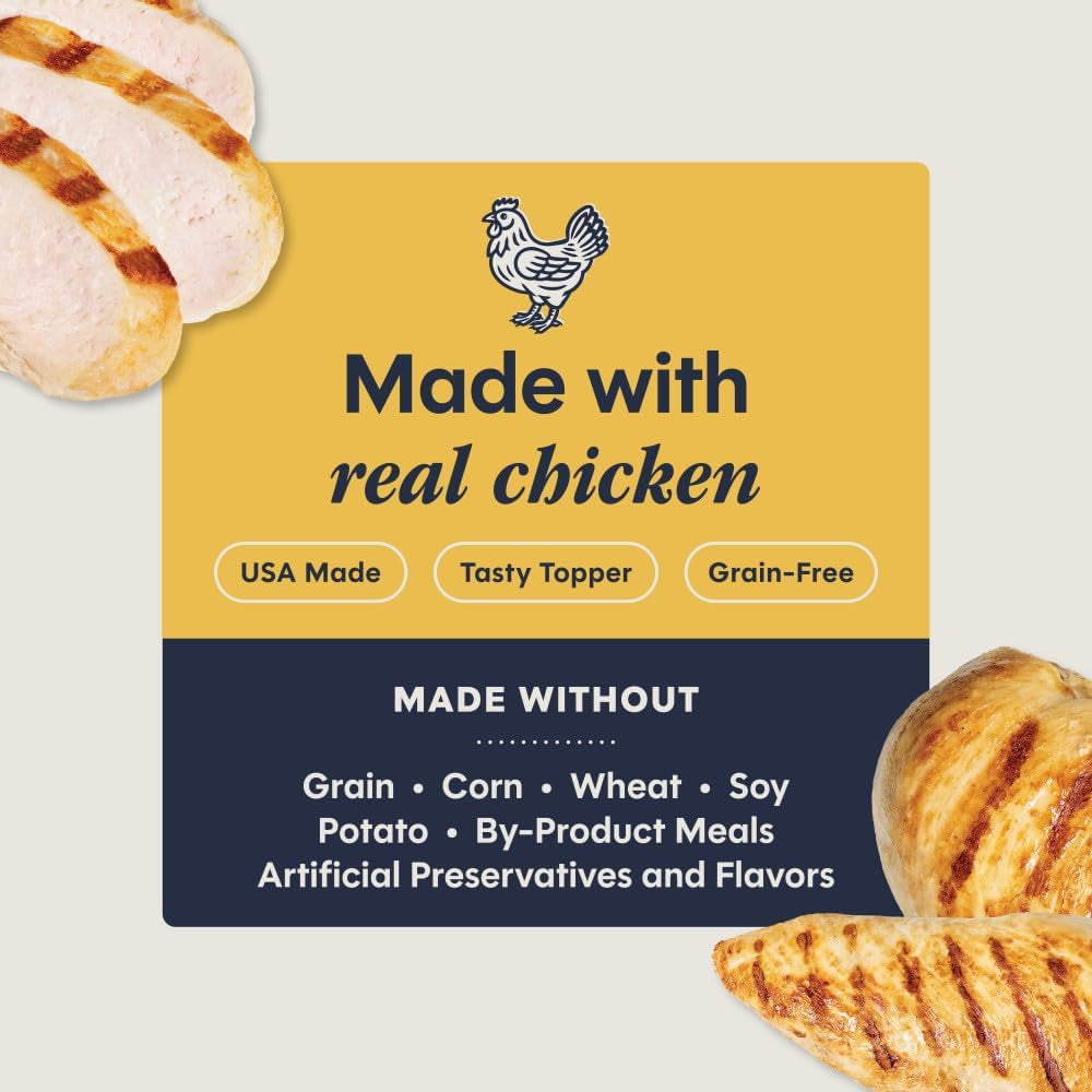 Grain-free chicken wet cat food topper, 24 pouches