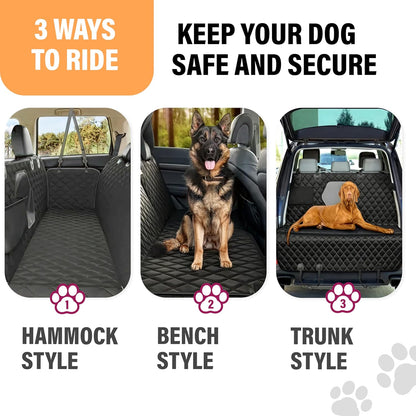 Hammock-style dog car seat cover, black