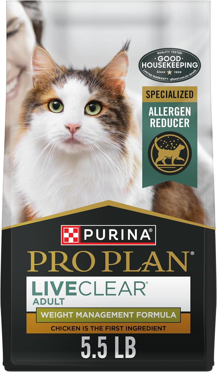 Weight control dry cat food, chicken and rice, 5.5 lb