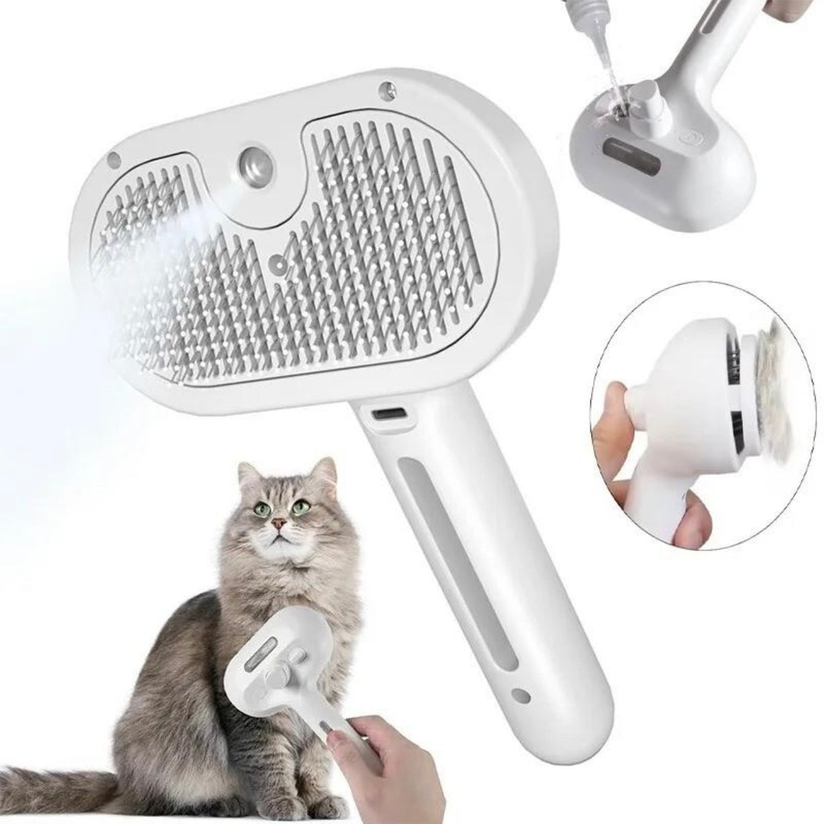 Electric steam brush for cats