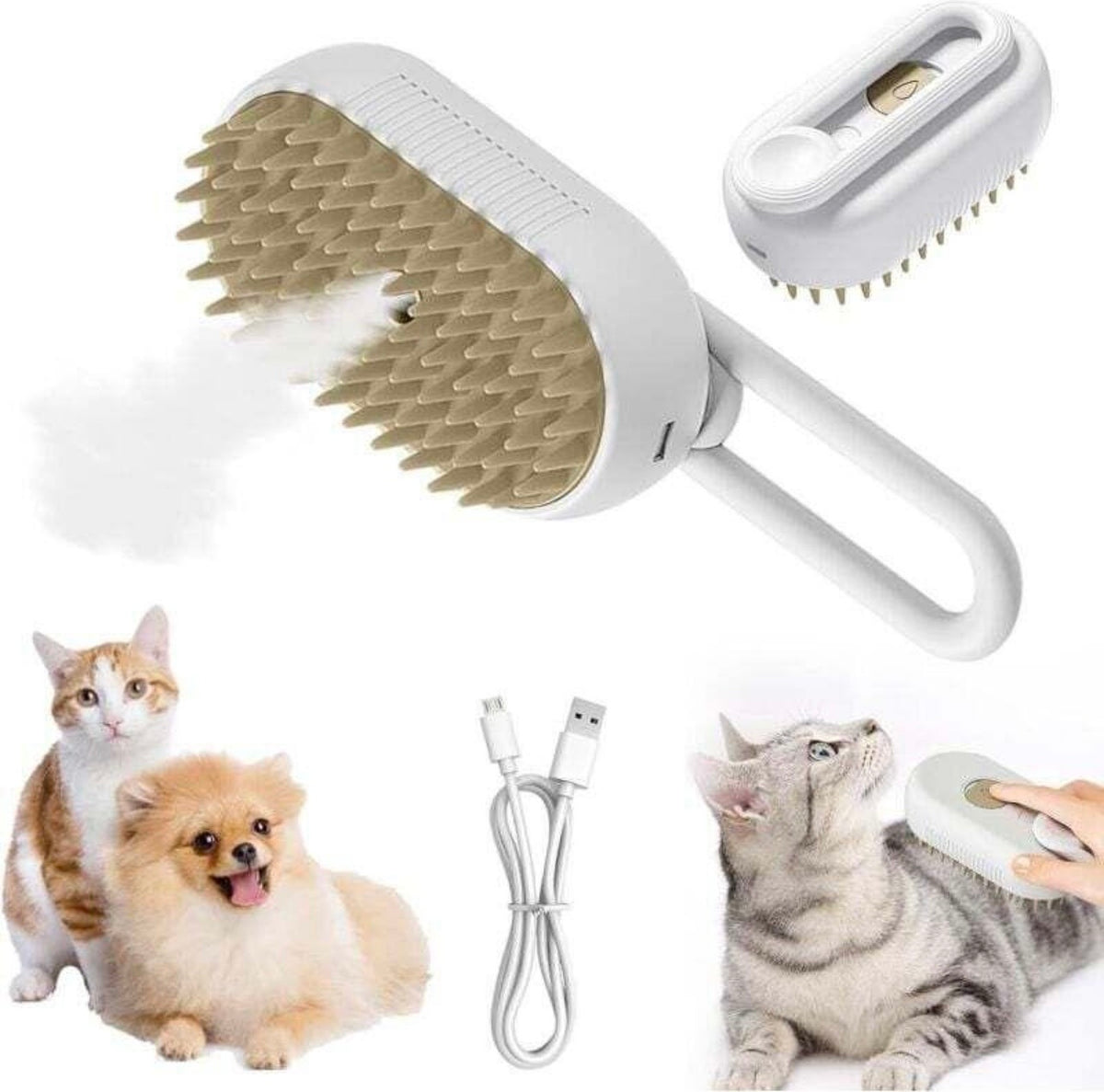 Electric steam brush for cats