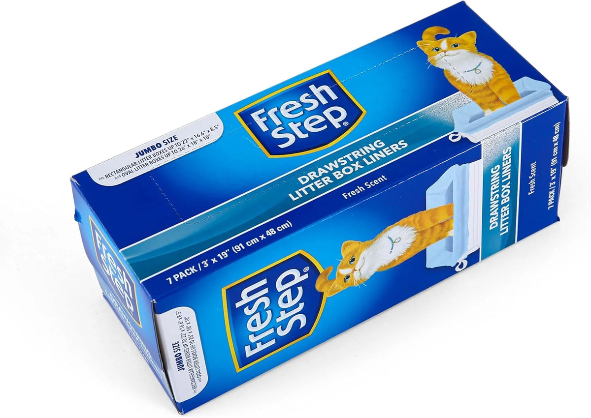 XL drawstring litter box liners, 7 count