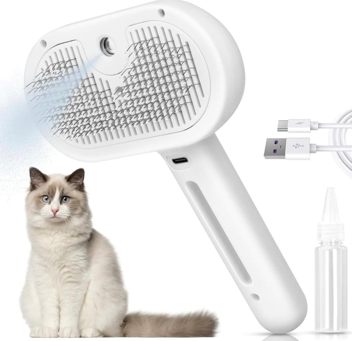 Electric steam brush for cats
