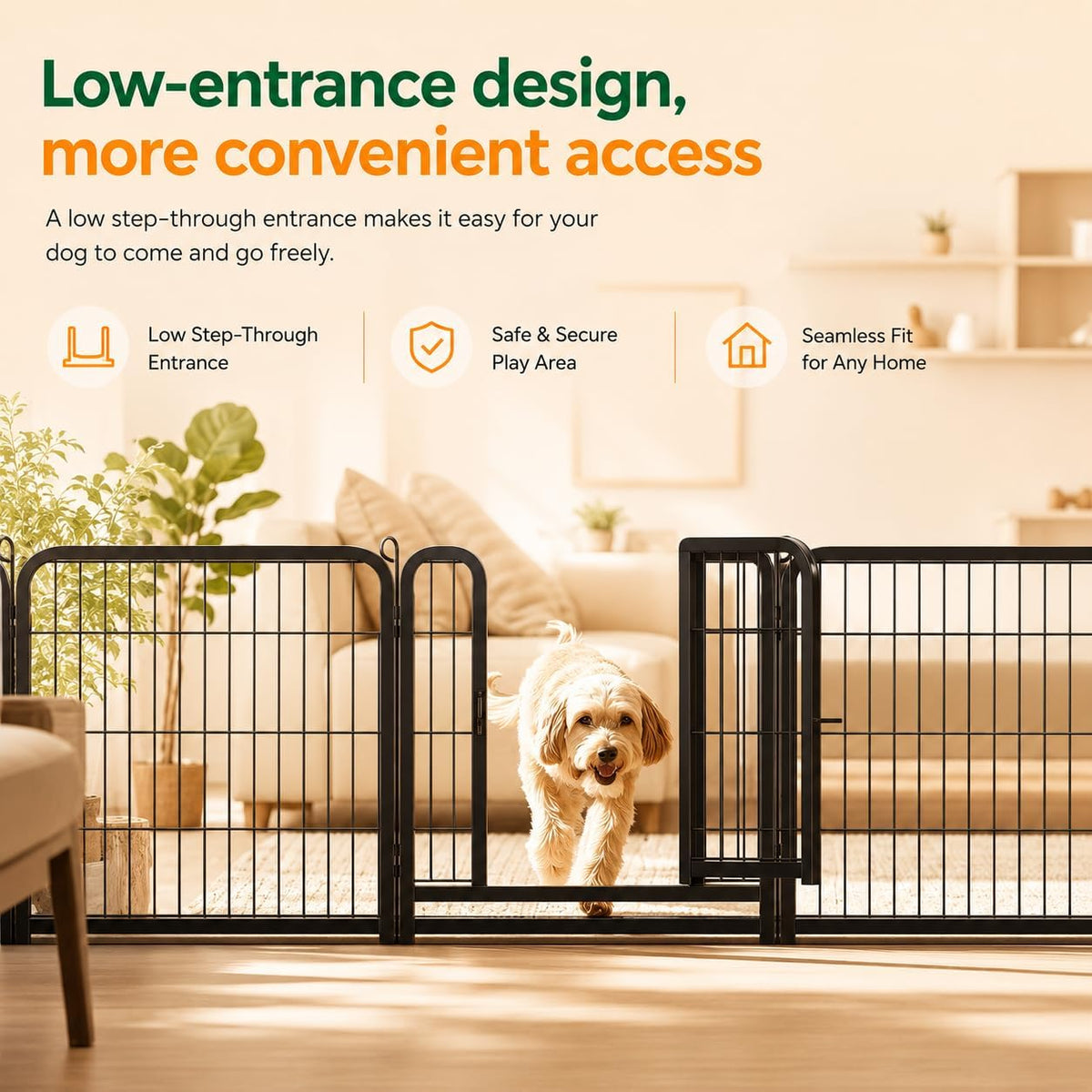 Foldable dog playpen, 16 panels