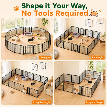 Foldable dog playpen, 16 panels
