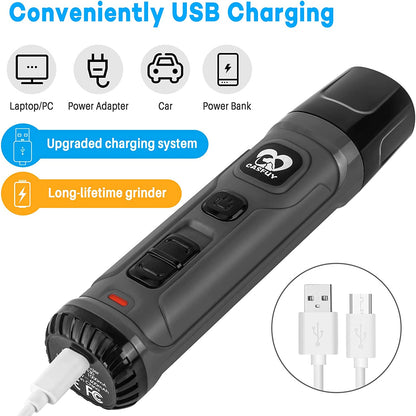 Rechargeable dog nail grinder with LED lights