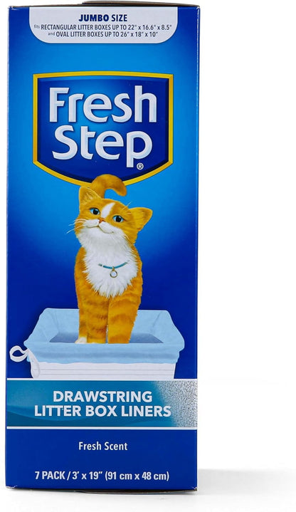 XL drawstring litter box liners, 7 count