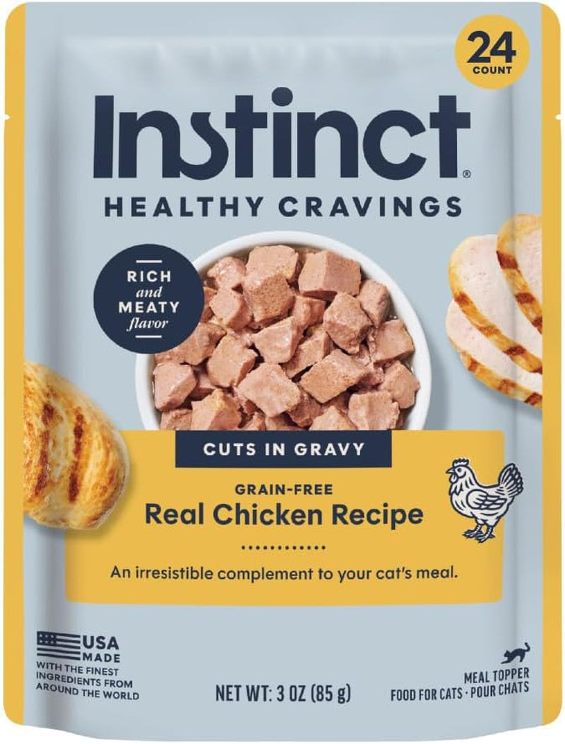 Grain-free chicken wet cat food topper, 24 pouches
