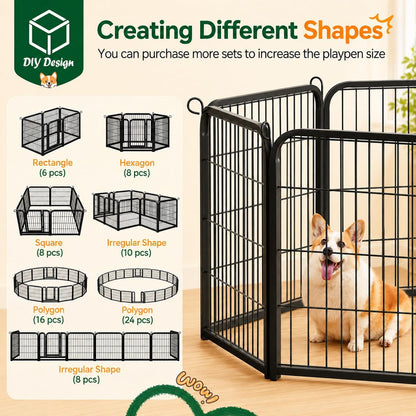 Foldable dog playpen, 16 panels