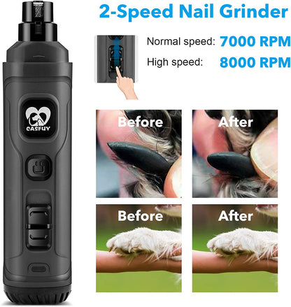 Rechargeable dog nail grinder with LED lights